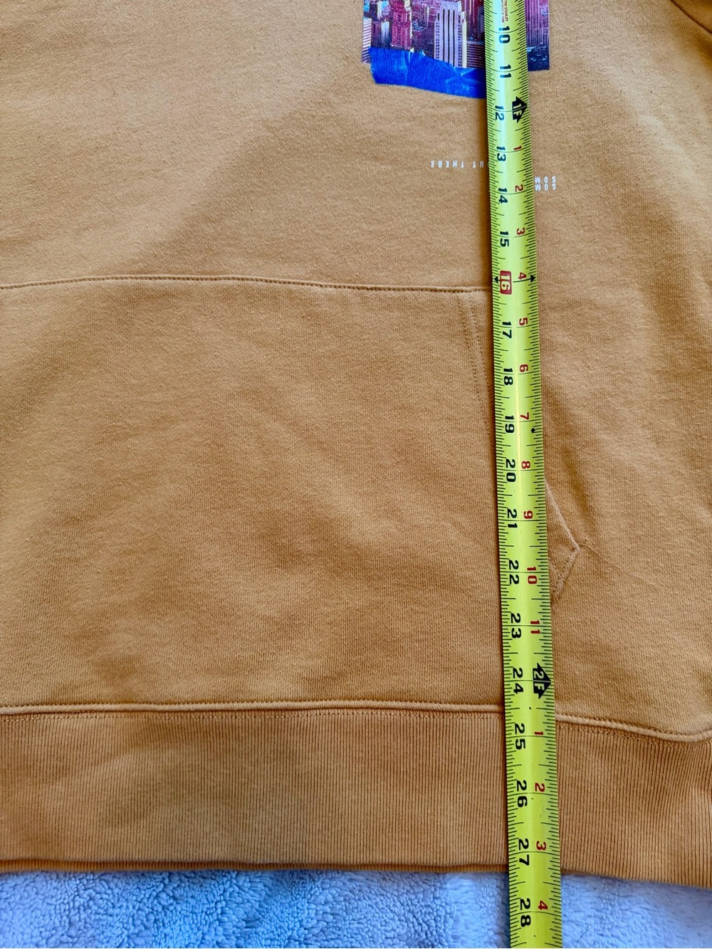 Aeropostale New York NYC Empire State Building Graphic Hoodie Mustard Mens L - Picture 5 of 8